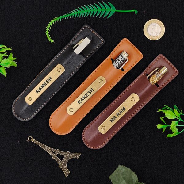 Personalized Pen + Personalized Faux Leather Pen Pouch