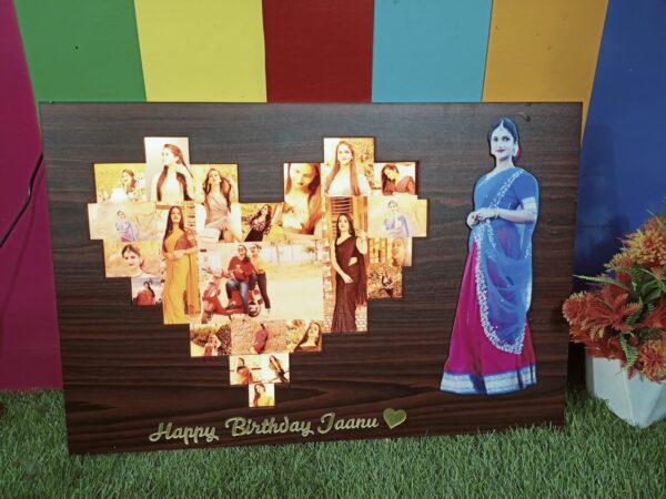 led  frame with heart mosaic