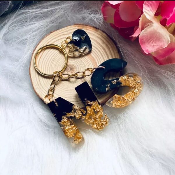 Resin couple keychain