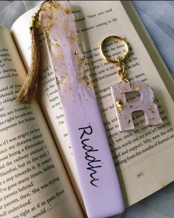 Resin bookmark and keychain combo