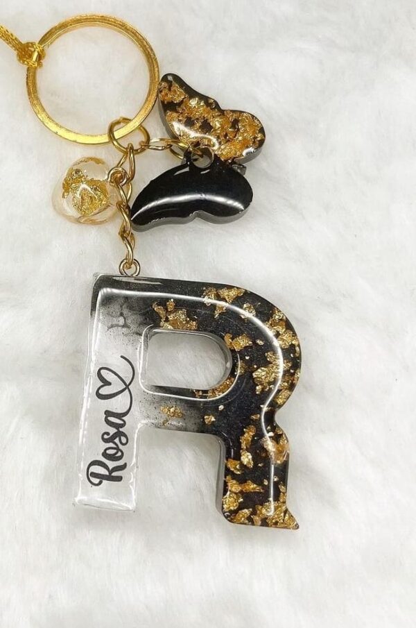 Resin alphabet keychain combo