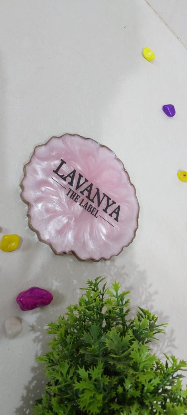 Resin customized coasters pair