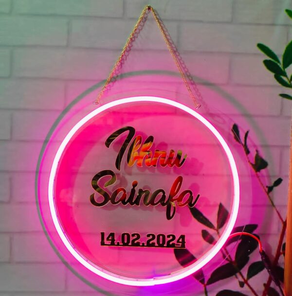 Custom Acrylic Neon Name Plate – Perfect for Couples & Special Dates